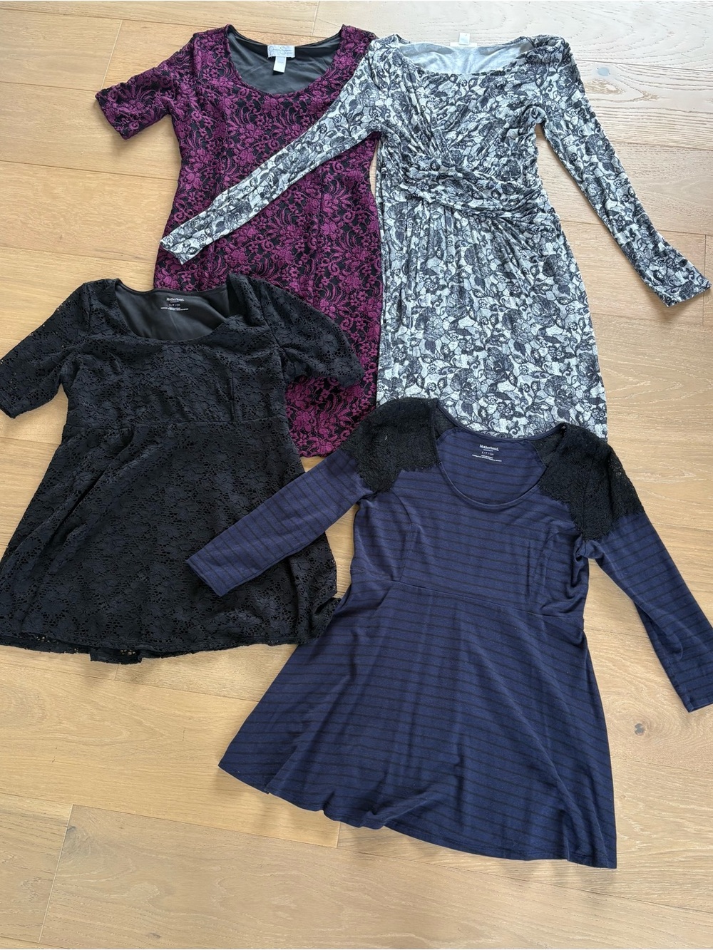 Bundle of like new maternity dresses and shirts all maternity size small
